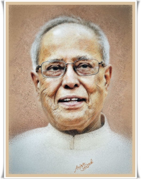 Digital Painting Of Hon’ble Pranab Mukharjee - DesiPainters.com