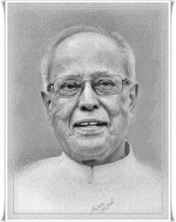 Digital Painting Of Pranab Mukherjee