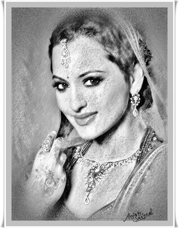 Digital Painting Of Sonakshi Sinha - DesiPainters.com