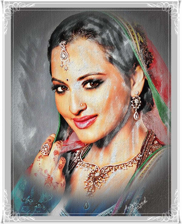 Digital Painting Of Sonakshi Sinha - DesiPainters.com