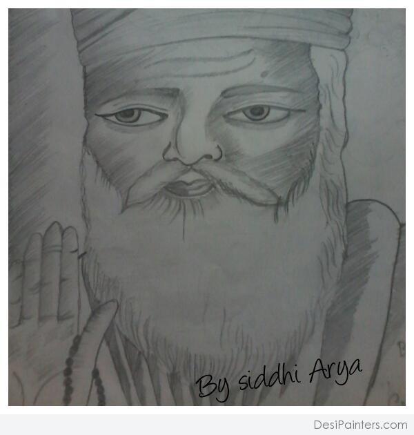 Pencil Sketch Of Guru Nanak Dev Ji - DesiPainters.com