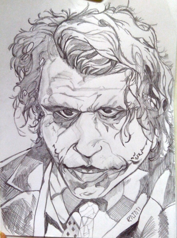 Pencil Sketch Of Joker - DesiPainters.com