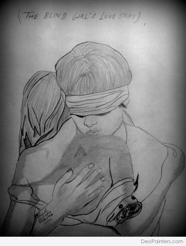 Pencil Sketch Of The Blind Girl's Love Story 