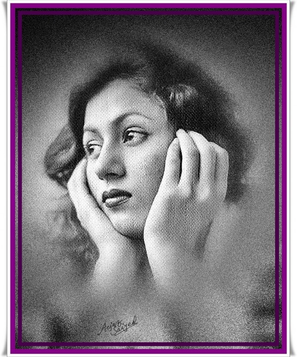 Digital Painting Of Indian Actress Madhubala - DesiPainters.com