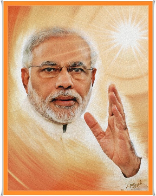 Digital Painting Of Narendra Modi - DesiPainters.com