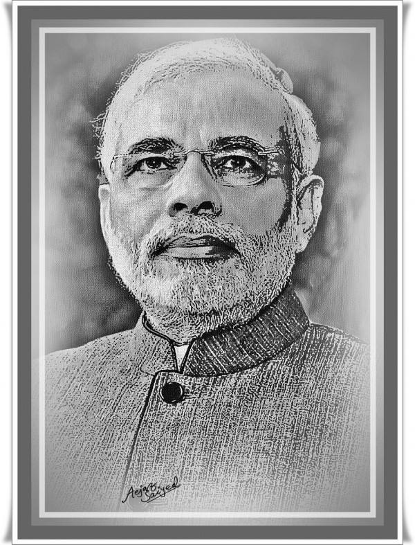 Digital Painting Of Narendra Modi - DesiPainters.com