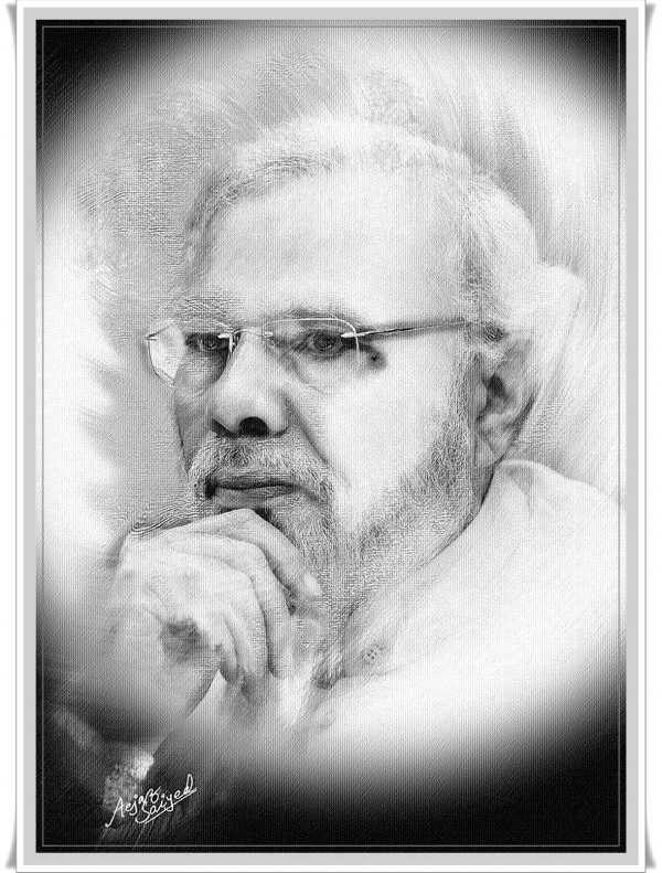 Digital Painting Of PM Narendra Modi - DesiPainters.com