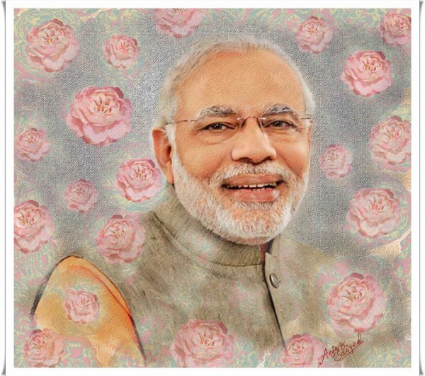 Digital Painting Of Narendra Modi - DesiPainters.com