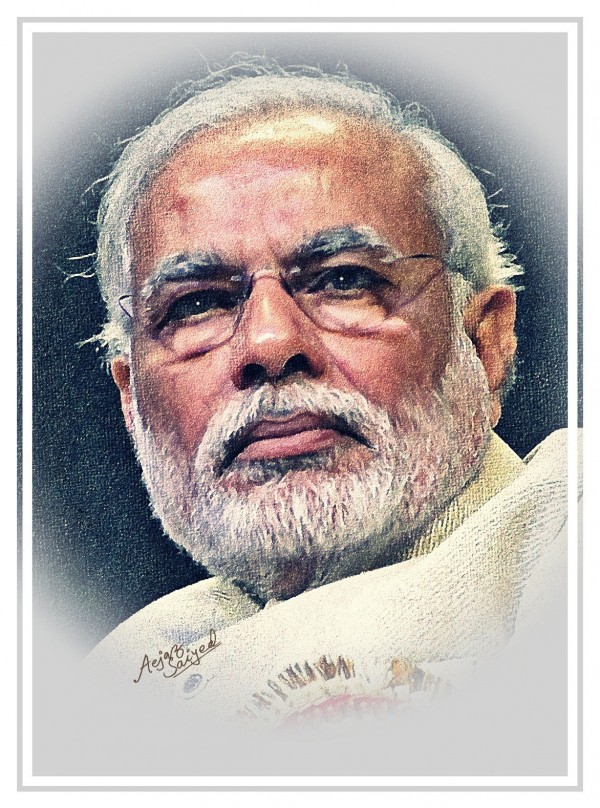 Digital Painting Of Prime Minister Narendra Modi