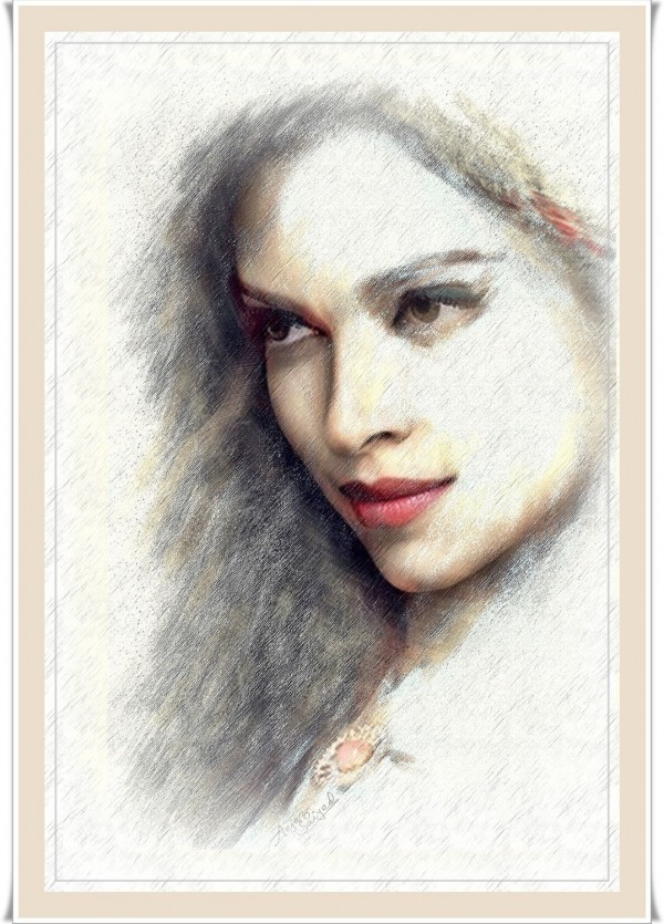 Digital Painting Of Bollywood Actress Deepika Padukone - DesiPainters.com