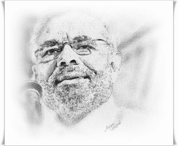Digital Painting Of Honorable Prime Minister – Narendra Modi - DesiPainters.com