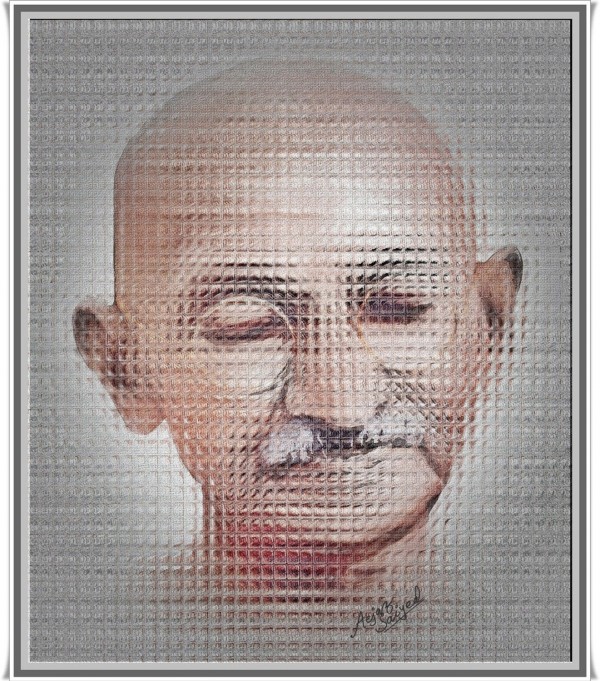 Digital Painting Of Mahatma Gandhi