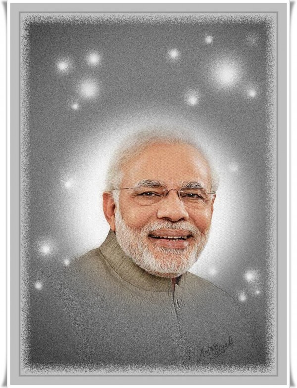 Digital Painting Of Narendra Modi - DesiPainters.com