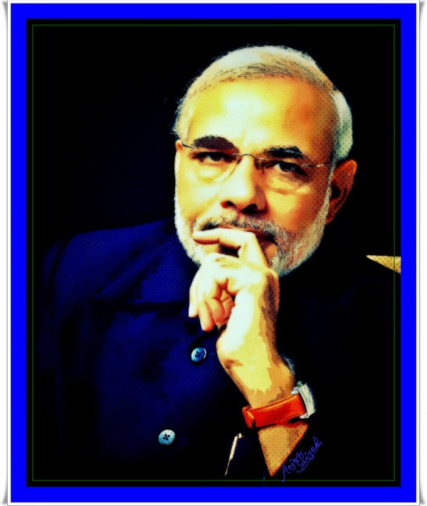 Digital Painting Of Narendra Modi – Prime Minister of India - DesiPainters.com