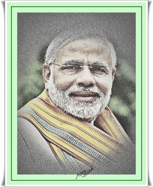 Digital Painting Of Shri Narendra Modi