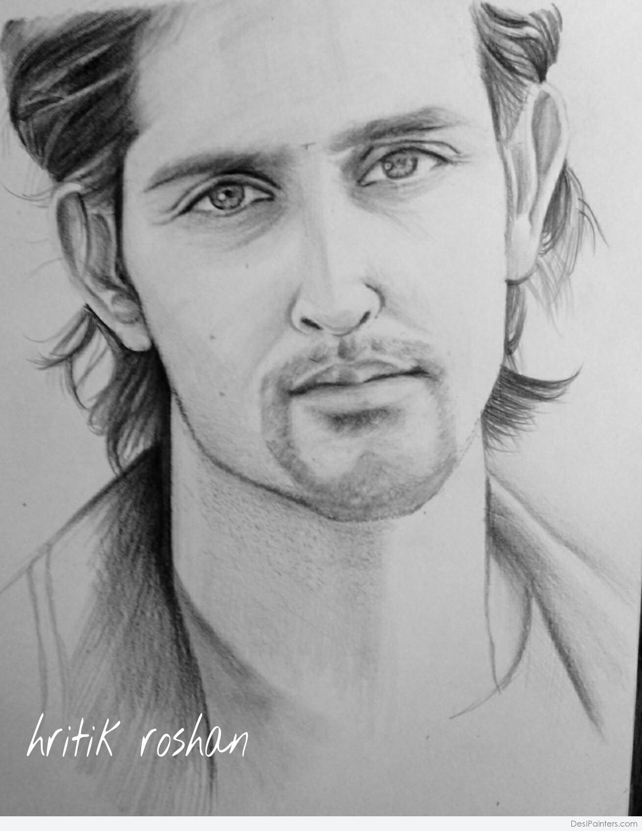 Pencil Sketch Of Hrithik Roshan