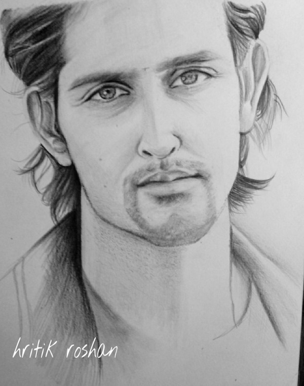 Pencil Sketch Of Hrithik Roshan - DesiPainters.com