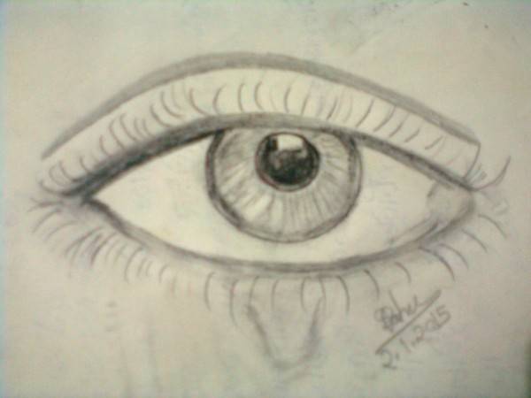 Sketch of a crying eye