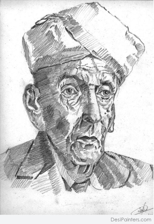 Pencil Sketch of Sir M Vishweshwarayya - DesiPainters.com