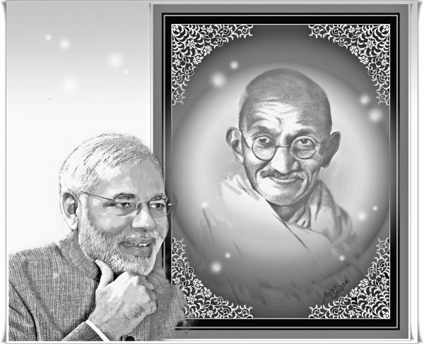 Beautiful Digital Painting of Narendra Modi - DesiPainters.com