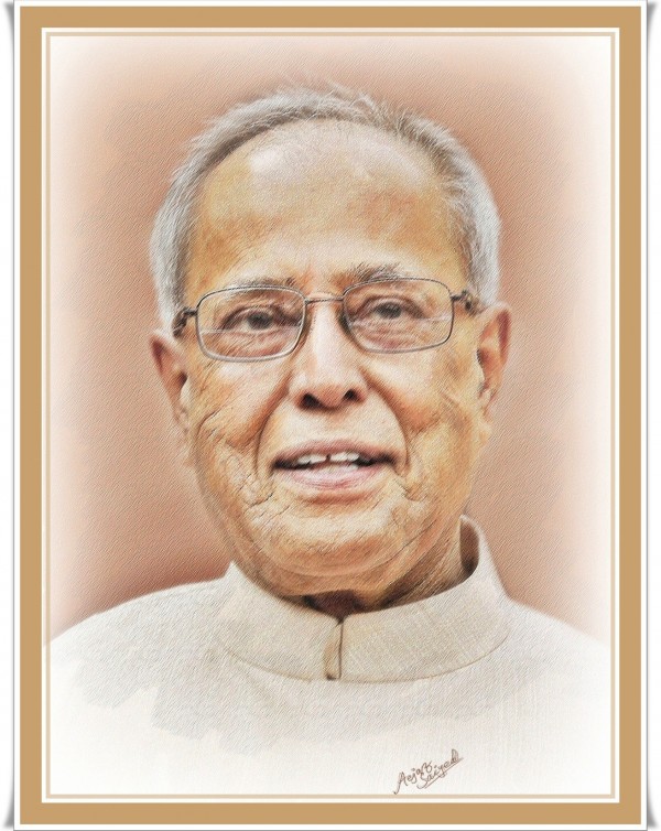 Digital Painting of Pranab Mukharjee