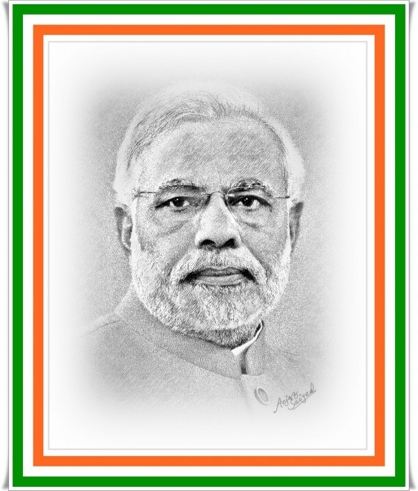 Digital Painting of Narendra Modi – Prime Minister of India - DesiPainters.com