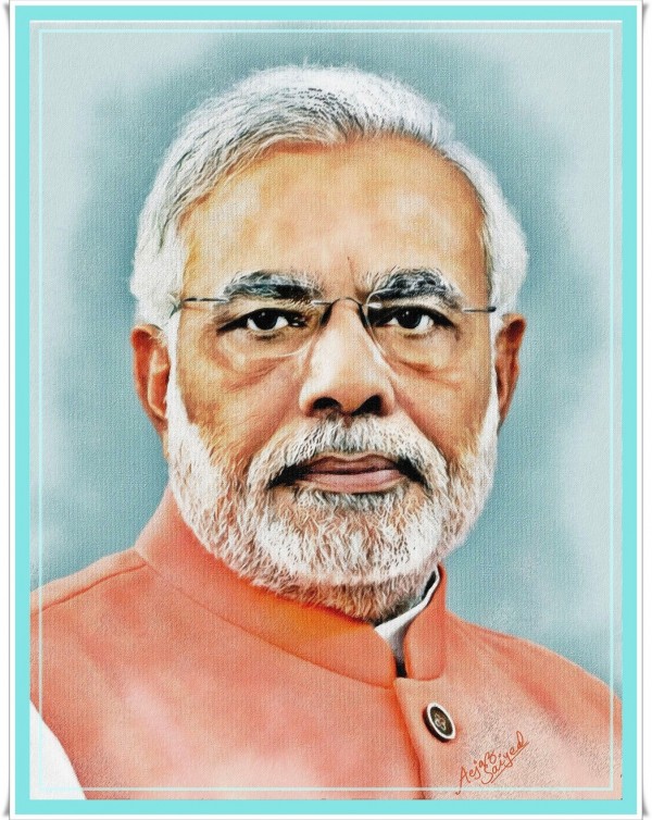 Oil Painting of Narendra Modi - DesiPainters.com