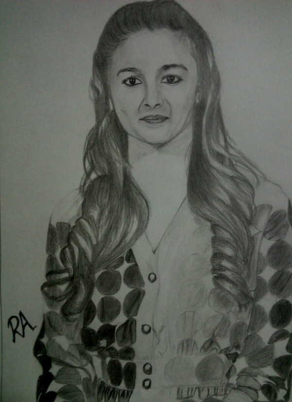 Pencil Sketch of Aalia Bhat - DesiPainters.com