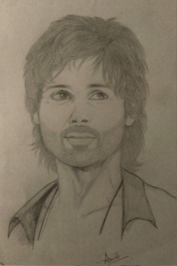 Pencil Sketch of Shahid Kapoor - DesiPainters.com