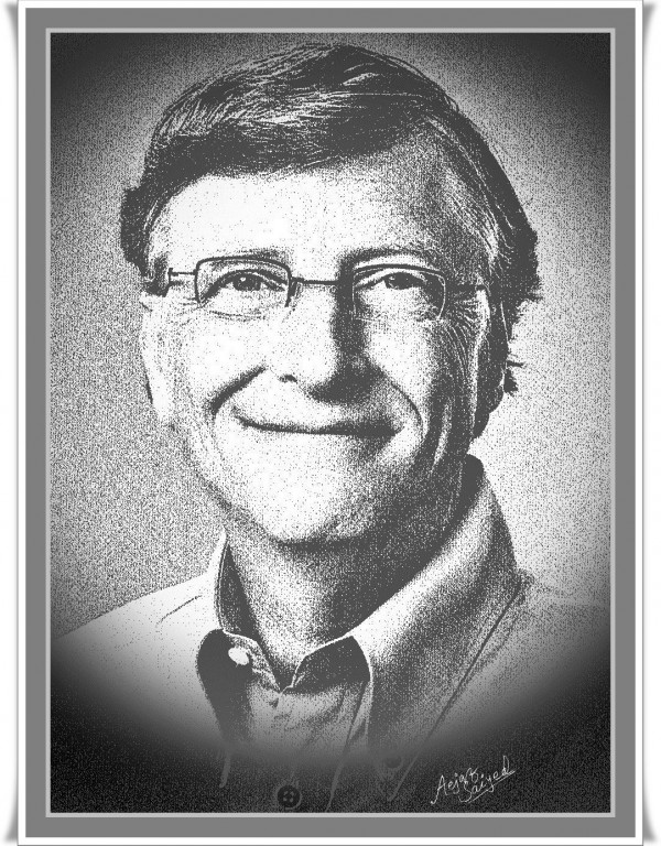 Digital Painting Of Bill Gates
