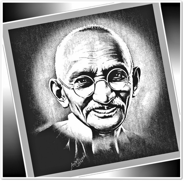 Mahatma Gandhi Digital Painting - DesiPainters.com
