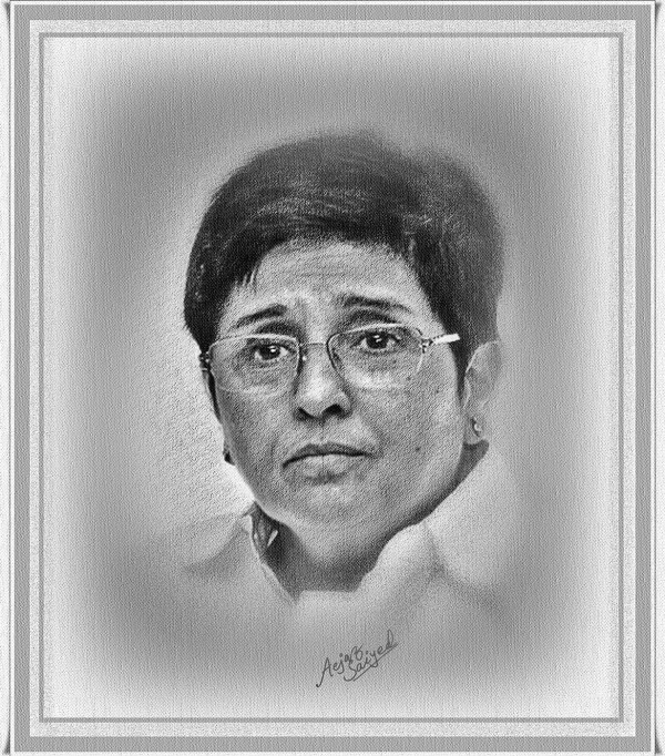 Digital Painting of Kiran Bedi - DesiPainters.com