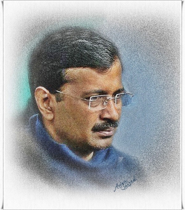 Digital Painting of Arvind Kejriwal - DesiPainters.com