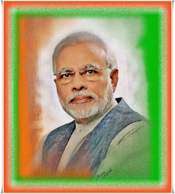 Digital Painting of Narendra Modi - DesiPainters.com