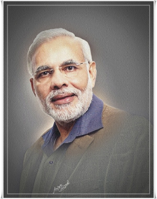 Digital Painting of Narendra Modi - DesiPainters.com