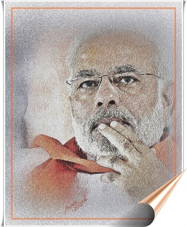 Digital Painting of Narendra Modi - DesiPainters.com