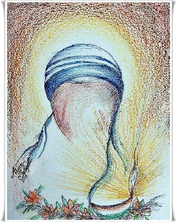 Pastel Painting of Mother Teresa