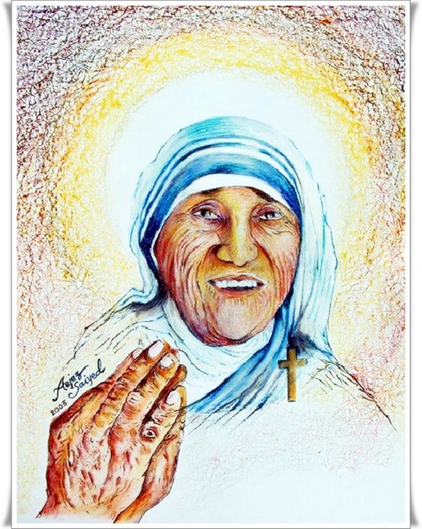 Pastel Painting of Mother Teresa
