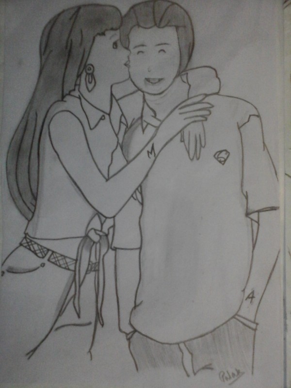 A sketch of boy and girl 