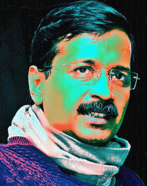 Digital Painting Of Arvind Kejriwal - DesiPainters.com