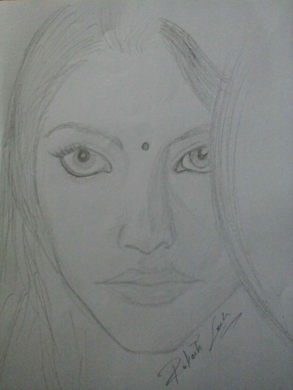 Pencil Sketch Of An Indian women - DesiPainters.com