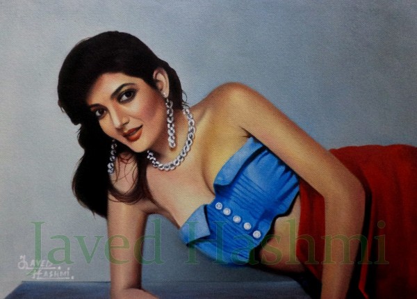 Actress Sonu Walia Oil Painting - DesiPainters.com