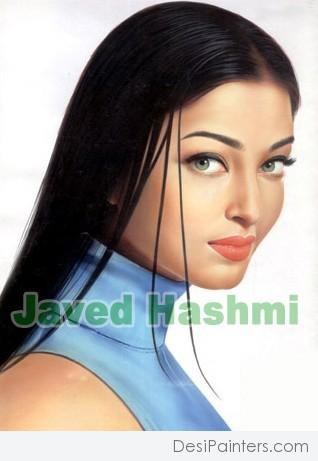 Aishwarya Rai Watercolor Painting