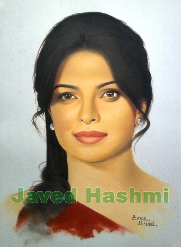 Filmstar Priyanka Chopra Oil Painting - DesiPainters.com