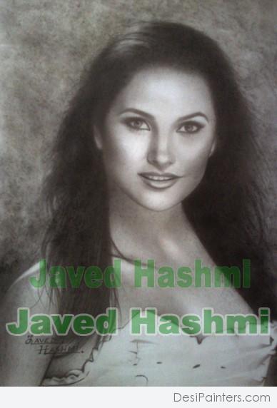 Lara Dutta Pencil Portrait Painting - DesiPainters.com