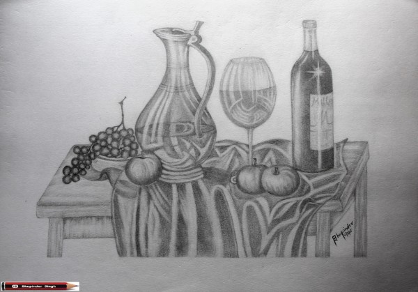 Pencil Sketch Of Still Life - DesiPainters.com