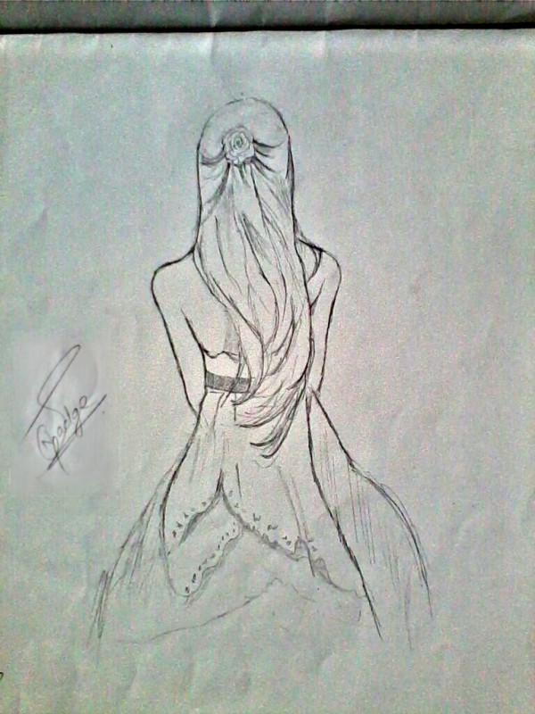  Pencil sketch of a dream girl