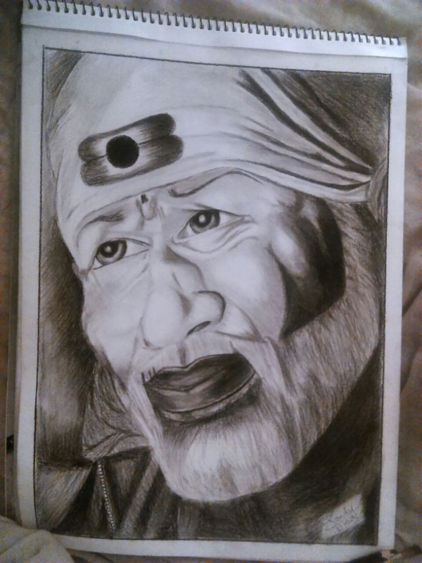 Shirdi Sai Baba Sketch - DesiPainters.com