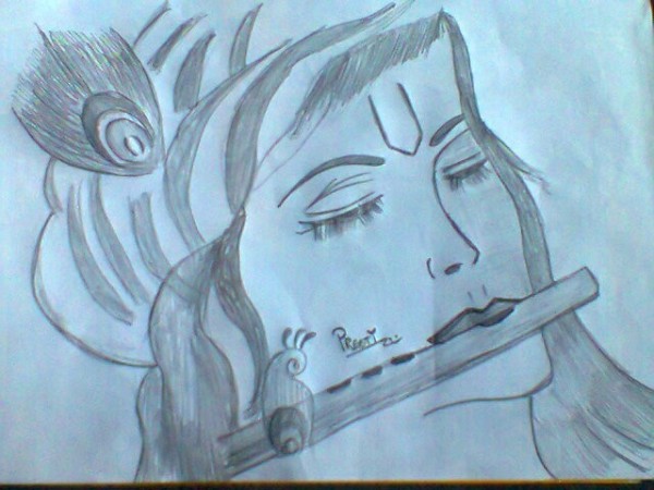 Shri Krishna Pencil Sketch