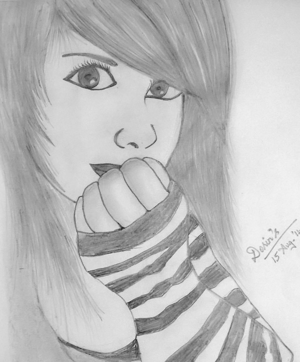 Beautiful Girl Pencil Sketch